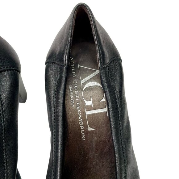 Attilio Giusti Leombruni AGL Black Leather Cap Toe Heels Womens 39 1/2 (9.5) - Picture 9 of 12